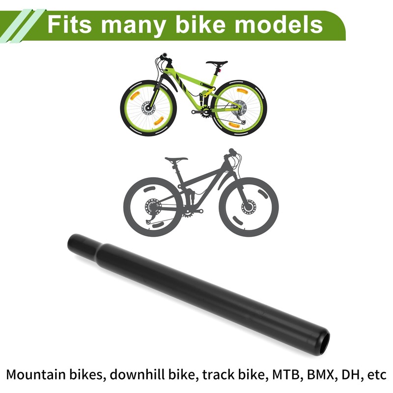 HOPESPANNER Universal 27.2x300mm Black Bicycle Seatpost Durable Bicycle Saddle Post