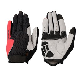 Unisex Bicycle Riding Gloves Winter Full Fingers Wear resistant Windproof Touch Screen(L Red)