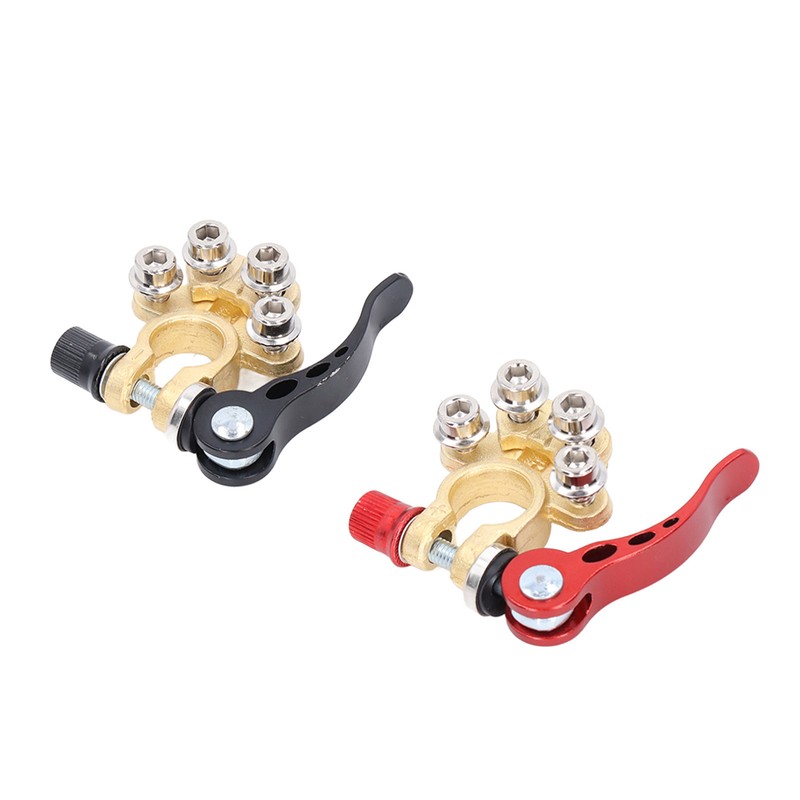 2Pcs Battery Terminal Connectors Car Disconnect 4 Way Positive Negative