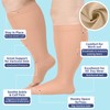 Fjquamitix 2-3 Pack Wide Calf Compression Socks (Black*Nude*White, 3Xl)