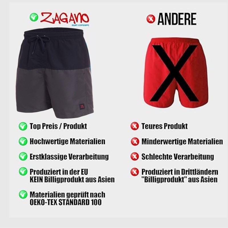 Men's Swimming Trunks – In Various Colours - blue, size: