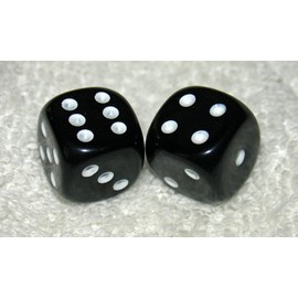 Black Opaque Dice Pair