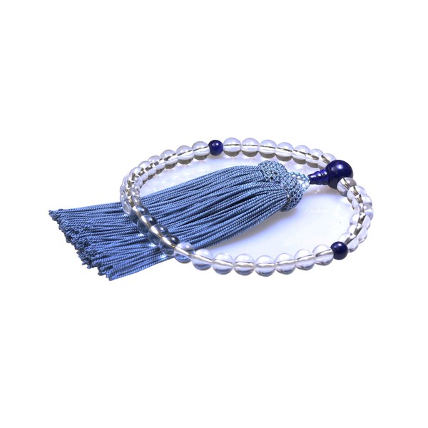 Meiji 18 in Kyoto 中郷 Fighters 念珠 (Prayer Beads) Crystal Lapis dressytailor Silk Head Tassels with 念珠 Bag with 念珠 with Bag (All which can be used in sect for Women) N – 20045 