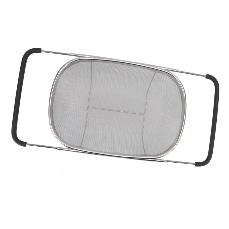 Over The Sink Colander Stainless Steel Telescopic Strainer Basket Rubber