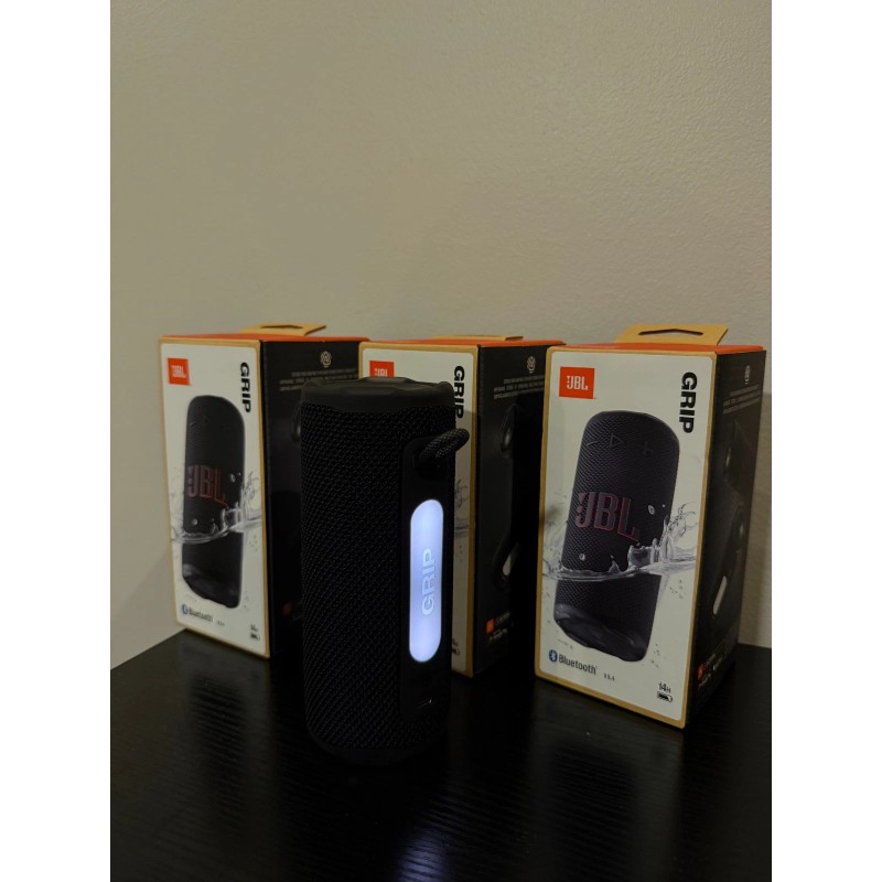 JBL Grip Portable Bluetooth Speaker – 14h Playtime, Waterproof, Black,