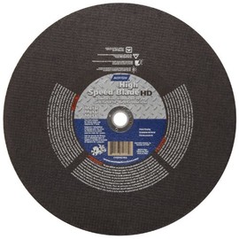 Norton Metal Heavy Duty High Speed Reinforced Abrasive Cut-off Wheel, Type 01, Aluminum Oxide, 1" Arbor, 14" Diameter x 1/8" Thickness (Pack of 1)