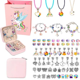 Charm Bracelet Making Kit for Girls, 68PCs Charm Bracelets Kit with Jewelry Box, Jewelry Charms, Bracelets for DIY Craft, Arts & Crafts Supplies Gift Adults and Kids, Present for 8-12 Year Old Girl Colorful (Colorful)