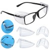 AIMALL 4 Pairs Clear Eye Goggles Side Shields Protection Universal