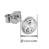 NKlaus Pair of Stud Earrings 5.3 mm White Gold 750