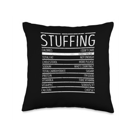 Pilgrim Costume Thanksgiving Shirt Turkey Meat Funny Thanksgiving Stuffing Food Nutrition Facts Anti Vegan Throw Pillow, 16x16, Multicolor