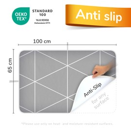 smart&gentle Super Soft Ironing Pad for Table, heat-resistant 100x65cm – non-slip ironing mat with moisture protection for steam irons, made in Germany