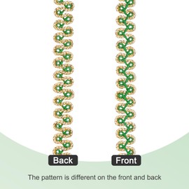 M METERXITY Gimp Braid Trim, 1/2 Inch 12 cm x 25 Yards Polyester Gold Edge Woven Trim Lace Ribbon Fabric Padding for Sewing/Costume/Home Decoration/DIY Crafts/Curtain [Green]