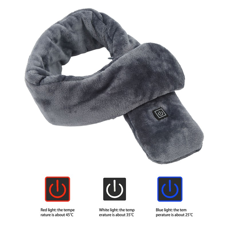 Heated Scarf USB Electric Heating Scarf Washable Temperature Adjustment for