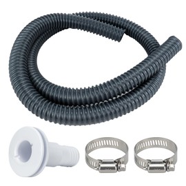 Saunke 1100gph Bilge Pump Installation Kit 12V with PVC Hose, Hose Clamps and Thru-Hull Fitting, 1-1/8 Inch