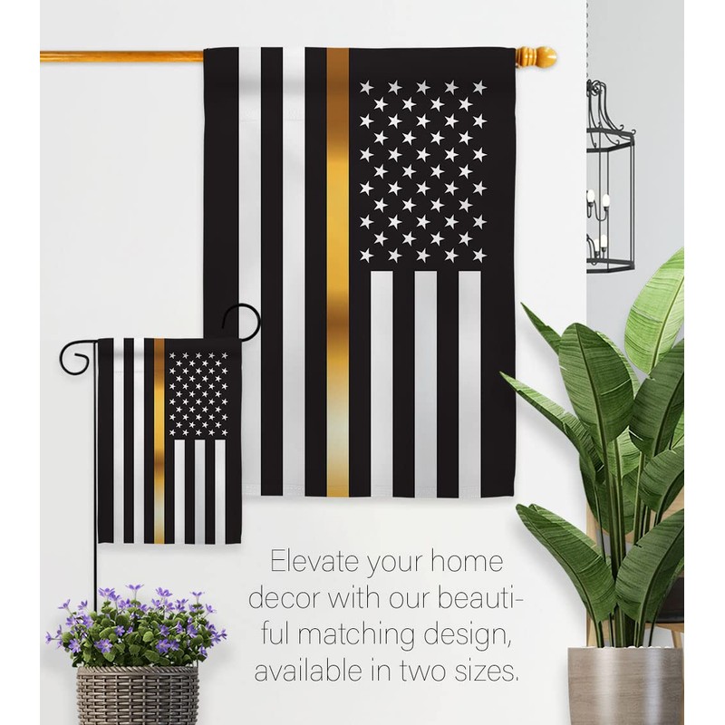 US Thin Gold Line Garden Flag - Set Mailbox Hanger