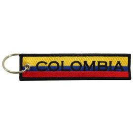 Luso Aviation Colombia Flag Key Chain, 100% Embroidered
