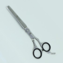 SHARPGLAM 7.5” Hair Thinning Scissors – Professional Texturizing Shears, Japanese 440C Steel, Offset Dragon Spine Handle (SteelVibe Silver)