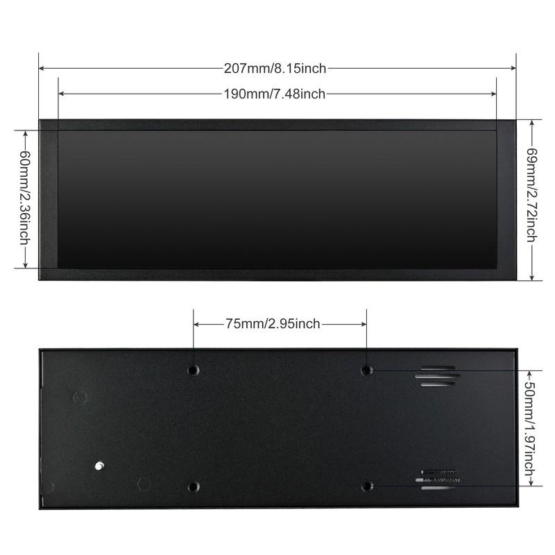 wisecoco 7.84 Inch Mini Monitor HD IPS 1280x400 Secondary Screen