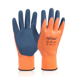 DS Safety Waterproof Work Gloves Hycool Grip Working Gloves L6201(Orange) (1, XL)