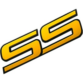 3pcs New Front Door SS Emblem 3D Badge Nameplates Compatible with 06-10 Chevy Impala Trailblazer SS 15211285 Origianl Size (Yellow)