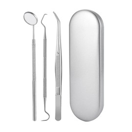 MOMOQ 3 in 1 Dental Tools Remove Plaque and Tartar Teeth Cleaning Tools Set Stainless Steel Dental Hygiene Oral Care Kit with Case