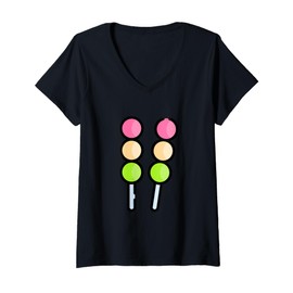 Womens Really Like Mochi Sweet New Year Dessert V-Neck T-Shirt