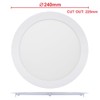 Recessed LED Ceiling Panel Light Round 20w Cool White 6500k