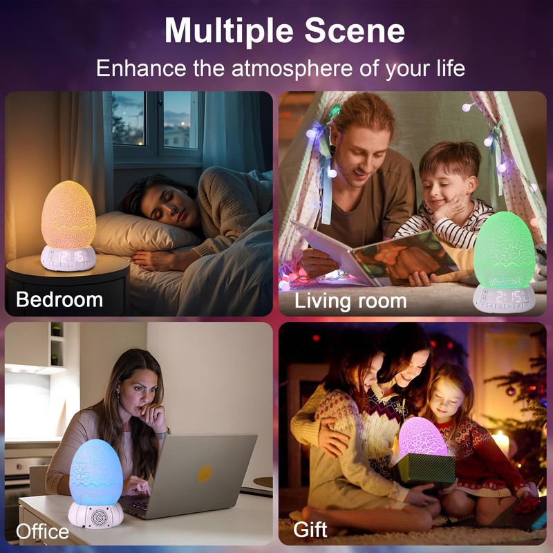 HYODREAM Egg Shape Touch Control Night Light with Pattern Inside,