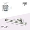 bremermann Piazza Bathroom Series Double Toilet Roll Holder, Matt Stainless
