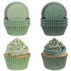 Glavatrix Sage Green Cupcake Liners 200Ct Baking Cups Wedding Party