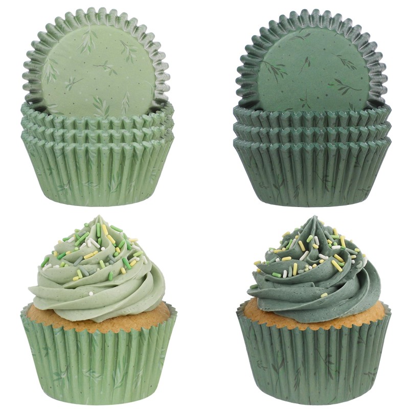 Glavatrix Sage Green Cupcake Liners 200Ct Baking Cups Wedding Party