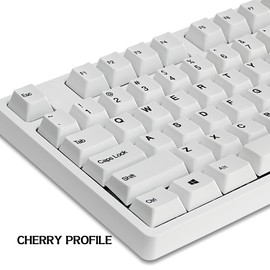 Happy Balls White Keycaps 87 Keys PBT Dye Sub Keyset Cherry Profile Key Caps for 61/87 TKL MX Switches Mechanical Keyboards(White 87 Keyset)