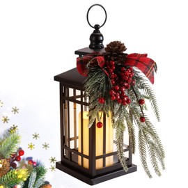 Christmas Decorations Outdoor Hanging Lanterns Holiday Decorative Lantern LED Candle Lantern Decorative Indoor & Outdoor, Christmas Decorations for Patio Front Porch Table Decor,Christmas Gifts