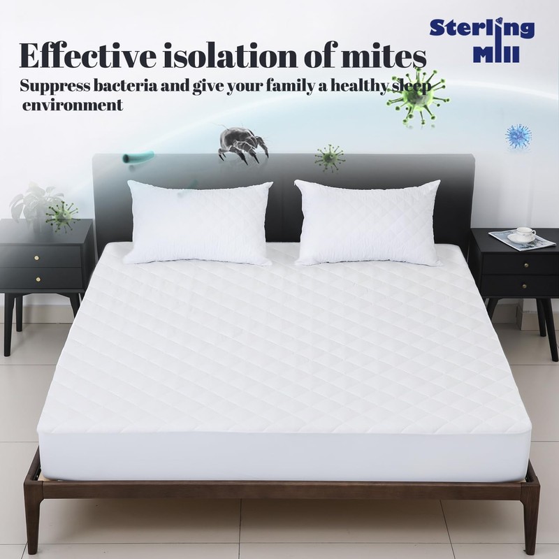 Sterling Mill Premium Quality Extra Deep 17” Waterproof Quilted Fitted