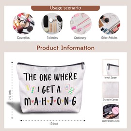 Zomhix Mahjong Gifts Cosmetic Bag - Mahjong Makeup Bag Women's Zippered Bag, Friendship Gifts for Mahjong Lover- C