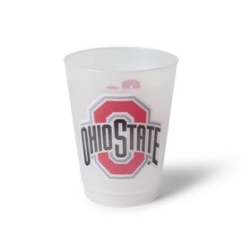 Westrick Ohio State University Plastic Cups, Fun Party Supplies, Ideal Tailgate and Football Party Decorations, College Football Party Pack - 10 oz. Frosted Cups - 25 per Set