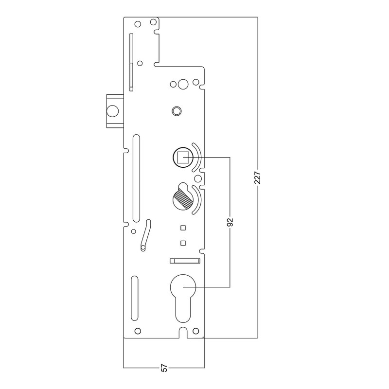 Fullex XL 45mm Backset Multipoint Lock Centre Case Gearbox -