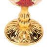 Gold Chalice 4 Inch High Zinc Alloy Retro Embossed Flower