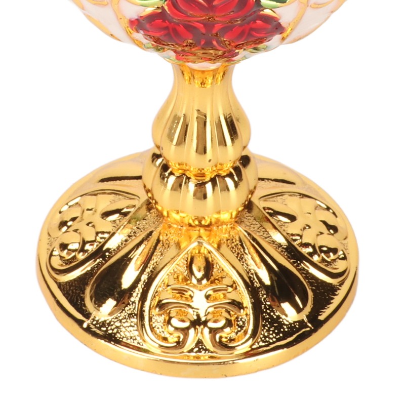 Gold Chalice 4 Inch High Zinc Alloy Retro Embossed Flower