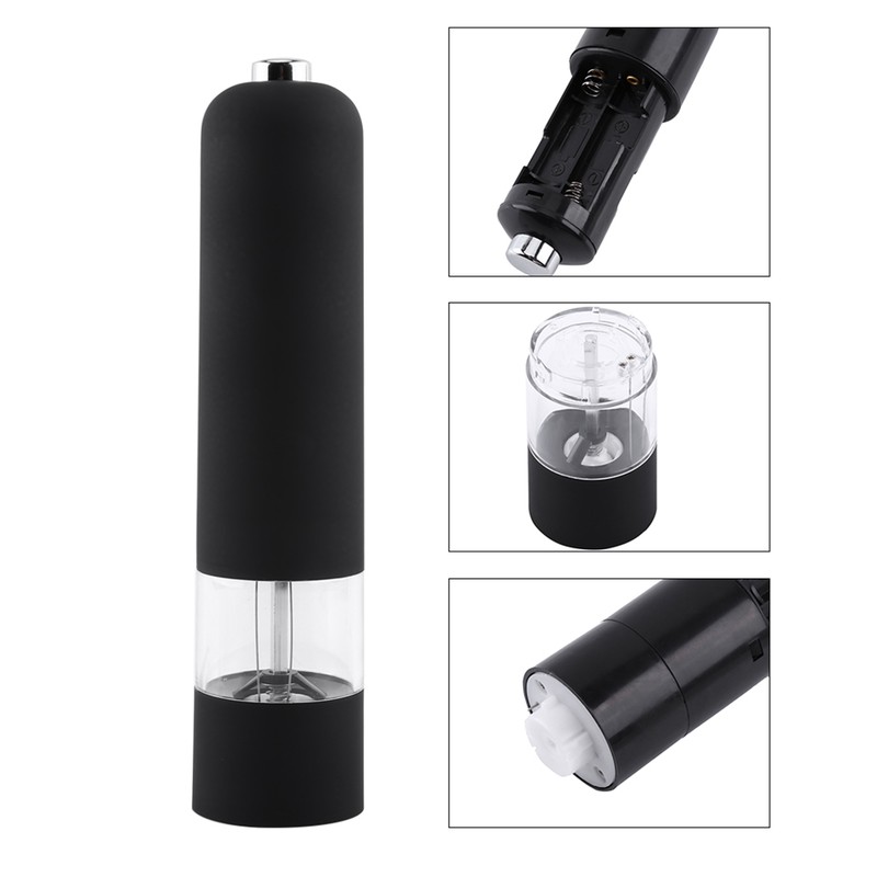 Fashion Black Electric Pepper Herb Mill Salt Spice Grinder Muller