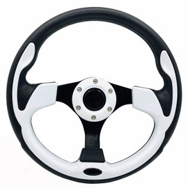 YEHICY White Golf Cart Steering Wheel with Ergonomic Design Universal Fit Golf Cart Club Car DS and Precedent Yamaha EZGO Steering Wheel