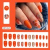 Thanksgiving Press on Nails Glitter Fake Nails Medium Almond Shaped