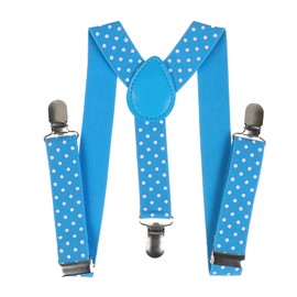 VPbao Suspenders, Elastic Adjustable, Cute, Polka Dots, Uniform, School Entrance Ceremony, Graduation Ceremony, Bowtie, For Kids, Children, School Entrance Ceremony, Formal, dot sky blue