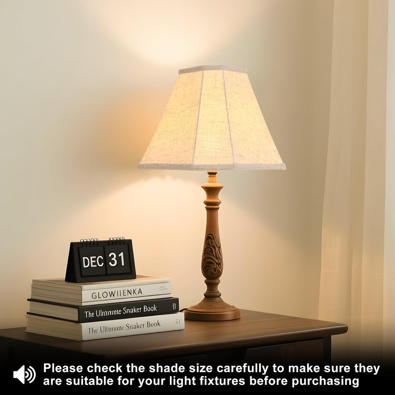 DRAWNCAT Rectangular Lamp Shade Set with 2 Lamp Harps –