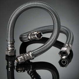 DVGW tested flexible hose 3/8 inch nut x 3/8 inch male thread water connection hose extension tap hose including seals. corner valve hose extension for tap (length: 300 mm)