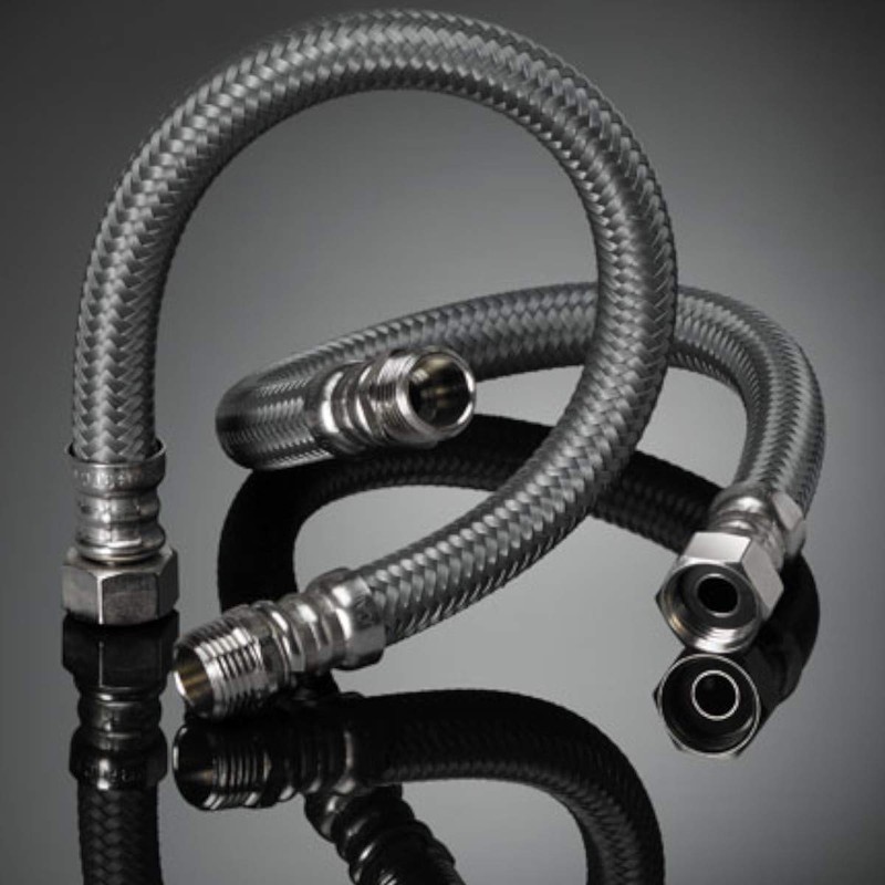 DVGW tested flexible hose 3/8 inch nut x 3/8 inch