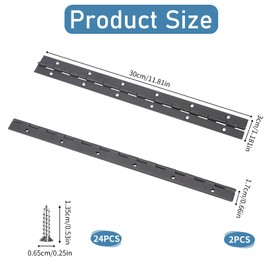 12 Inch Continuous & Piano Hinges, Stainless Steel Heavy Duty Continuous Hinge Piano Boat Hinges Piano Hinge Thickness Folding Hinges for Boats Cabinets Door Storage Box Black