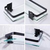 KES Bathroom Glass Shelf Aluminum Black Extra Thick Tempered Glass
