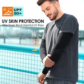 RHsia - 4 pares de mangas de protección solar UV para hombres y mujeres, mangas de compresión de enfriamiento para el sol, deportes, entrenamientos, cubierta de tatuaje, UPF 50, 4 pares: 2 pares negro