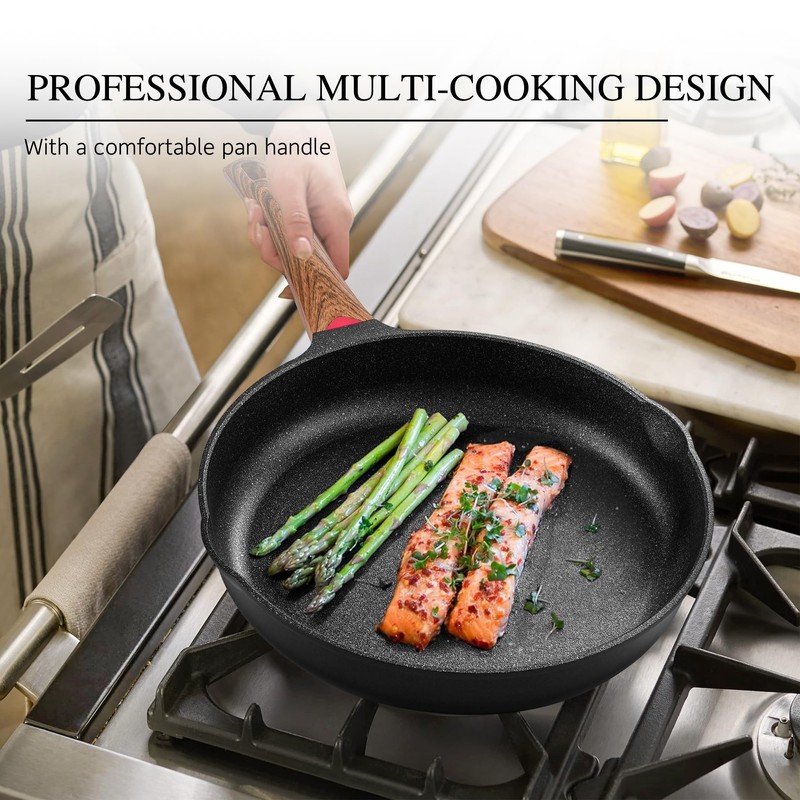 Vinchef Nonstick Frying Pan Anti Scratch,9.5 Inch Skillet Cast Aluminum